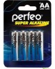 Элементы питания PERFEO LR6-4BL SUPER ALKALINE (120)