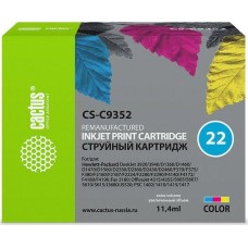 Картридж CACTUS CS-C9352 №22 многоцветный (11.4мл) для HP DJ 3920/3940/D1360/D1460/D1470/D1560/D2330/D2360/D2430/D2460/F370/F375/F380/F2180/F2187/F2224/F2280/F2290/F4140/F4172/F4180/F4190