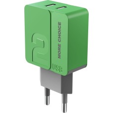 СЗУ MORE CHOICE (4627151191904) NC46i 2USB 2.4A для 8-pin - 1м Green