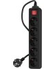 PC PET AP01006-5-B 5м (5 розеток) черный (пакет ПЭ)