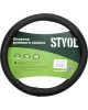 Оплетка на руль STVOL SWP03 экокожа - карбон, М размер, черный