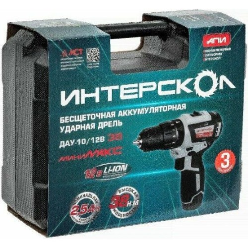 ИНТЕРСКОЛ Дрель-шуруповерт ДАУ-10/12В аккум. патрон:быстрозажимной (кейс в комплекте) (767.2.2.45) ИНТЕРСКОЛ Дрель-шуруповерт ДАУ-10/12В аккум. патрон:быстрозажимной (кейс в комплекте) (767.2.2.45)