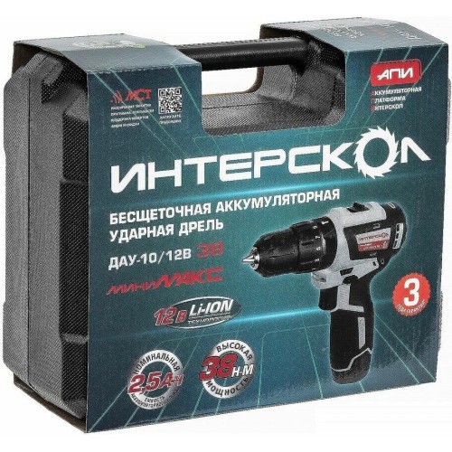 ИНТЕРСКОЛ Дрель-шуруповерт ДАУ-10/12В аккум. патрон:быстрозажимной (кейс в комплекте) (767.2.2.45) ИНТЕРСКОЛ Дрель-шуруповерт ДАУ-10/12В аккум. патрон:быстрозажимной (кейс в комплекте) (767.2.2.45)