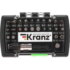 Набор бит KRANZ (KR-92-0464) Набор бит с магнитным держателем, пластиковый кейс, 32 шт