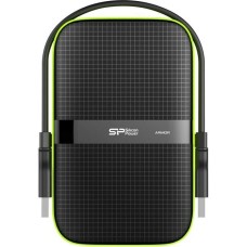 SILICON POWER Внешний диск HDD Armor A60 SP020TBPHDA60S3K, 2ТБ, черный/зеленый