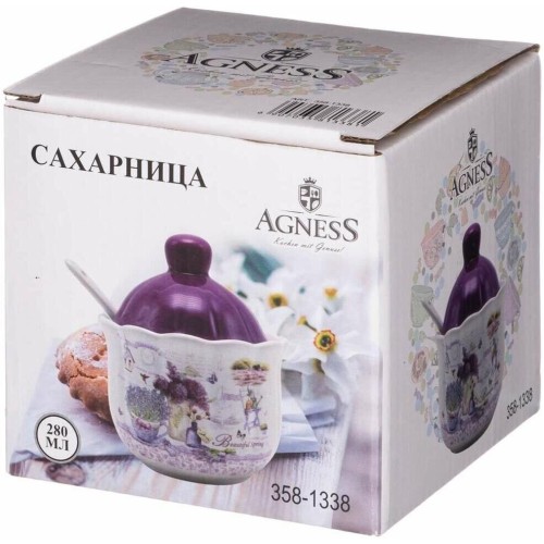 AGNESS САХАРНИЦА С ЛОЖКОЙ  AGNESS САХАРНИЦА С ЛОЖКОЙ
