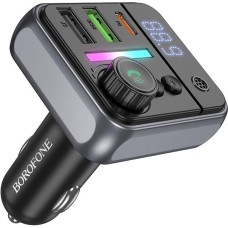 Трансмиттер BOROFONE (6941991115257) BC50 FM-трансмиттер+АЗУ 2USB+1Type-C PD20W+QC3.0 , Black
