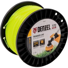 DENZEL Леска для триммера зубчатый квадрат, 2,4мм х 172м, на DIN катушке FLEX CORD 96804