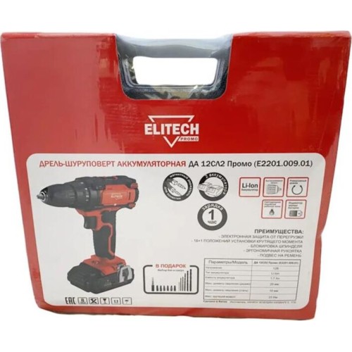Акк. дрель ELITECH ДА 12СЛ2 (2х4.0Ач) Дрель Акк. дрель ELITECH ДА 12СЛ2 (2х4.0Ач) Дрель