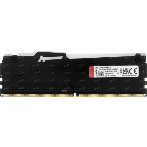 KINGSTON Память DDR5 16GB 5600MHz KF556C36BBEA-16 Fury Beast Black Expo RGB RTL Gaming PC5-44800 CL36 DIMM 288-pin 1.25В kit single rank с радиатором Ret KINGSTON Память DDR5 16GB 5600MHz KF556C36BBEA-16 Fury Beast Black Expo RGB RTL Gaming PC5-44800 CL36 DIMM 288-pin 1.25В kit single rank с радиатором Ret