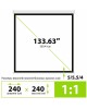 CACTUS Экран MotoExpert CS-PSME-240x240-WT, 240х240 см, 1:1, настенно-потолочный белый