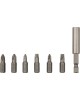 Набор бит KRANZ (KR-92-0433) Набор бит 25 мм PH1, PH2, PZ1, PZ2, SL5.5, T30 с магнитным держателем (7 шт./уп.)