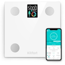 KITFORT Напольные весы КТ-838, до 180кг, цвет: белый