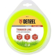 Леска для триммера DENZEL Леска для триммера звезда 2,4 мм х 15 м, блистер FLEX CORD 96112