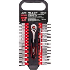 AVS TOOLS Набор головок торцевых с аксессуарами 1/4