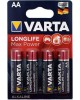 Элементы питания VARTA LR6 AA BL4 MAX TECH ALKALINE 1.5V (4706) (4706101404)