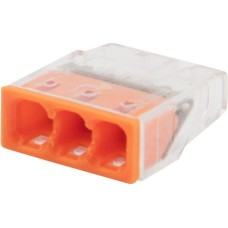 Клемма REXANT (07-3212-5) Экспресс-клемма СМК 2273-203, 3-проводная 0.5-2.5 мм , прозрачная, блистер (5 шт./уп.)