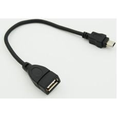 NONAME Кабель USB (f)-mini USB (m) 0.2м черный