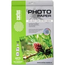 CACTUS Фотобумага CS-MSA410020, A4, для струйной печати, 20л, 100г/м2, белый, покрытие матовое