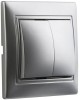 выключатель SMARTBUY (SBE-01s-10-SW2-0-c) Венера, 2-клавишный,серебрро