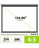 CACTUS Экран Wallscreen CS-PSW-206X274-SG, 274х206 см, 4:3, настенно-потолочный серый