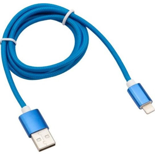 Дата-кабель REXANT (18-7052) Кабель REXANT USB-Lightning 1 м, синяя нейлоновая оплетка