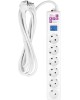 POWERCUBE SPG(5+1)-16B-3М-WHITE 3м (6 розеток) белый (коробка)