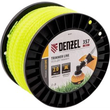 DENZEL Леска для триммера витой квадрат, 2,0мм х 357м, на DIN катушке FLEX CORD 96297