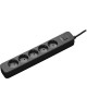 сетевой фильтр PERFEO (PF_C3964) POWER STREAM - 5 роз 1,5 м - черный