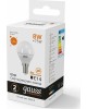 GAUSS Лампа светодиодная 8Вт цок.:E14 шар 220B 3000K св.свеч.бел.теп. G45 (упак.:1шт) (53118)