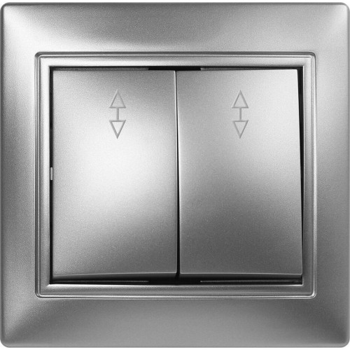 выключатель SMARTBUY (SBE-01s-10-SW22-0) Венера, 2-клавишный,серебрро