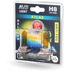 AVS Галогенная лампа /ATLAS ANTI-FOG/желтый H8.12V.35W.блистер 2шт
