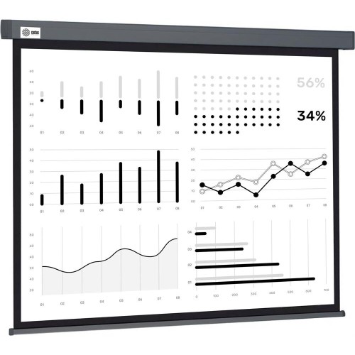CACTUS Экран 180x180см Wallscreen CS-PSW-180X180-SG 1:1 настенно-потолочный рулонный серый