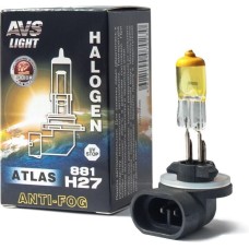 AVS Галогенная лампа ATLAS ANTI-FOG BOX желтый H27/881.12V.27W.коробка 1шт
