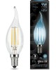 GAUSS Лампа светодиодная Filament 9Вт цок.:E14 свеча 220B 4100K св.свеч.бел.нейт. CF35 (упак.:1шт) (104801209)