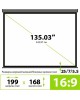 CACTUS Экран Wallscreen CS-PSW-168X299-SG, 299х168 см, 16:9, настенно-потолочный серый