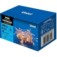 Гирлянда UNIEL (UL-00007200) ULD-S1000-100/DTA WARM WHITE IP20 Гирлянда светодиодная, 10м. 100 светодиодов. Теплый белый свет