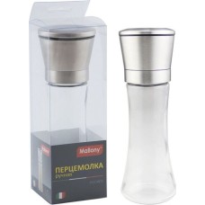 Перцемолка ручная MALLONY Перцемолка ручная PICCANTE, р-р 6,5*19 см, стекло, нерж сталь (003593)