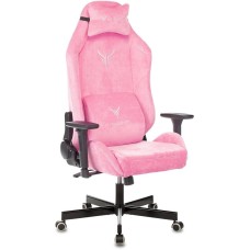 Кресло компьютерное игровое KNIGHT Кресло игровое N1 Fabric розовый Velvet 36 с подголов. крестов. металл