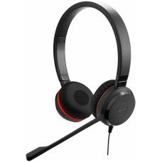 JABRA Гарнитура Evolve 30 II HS, для компьютера/мобильных устройств, накладные, проводные, моно, черный / красный [14401-20]