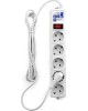 Сетевой фильтр POWER CUBE (02671) SPG-B-10, 5 роз - 3.0м - белый