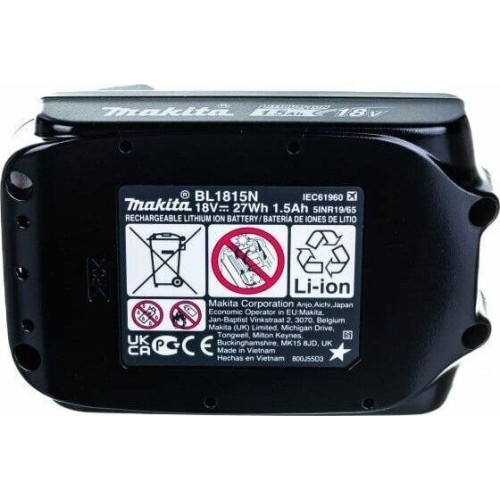 MAKITA Батарея аккумуляторная BL1815N LXT 18В 1.5Ач Li-Ion (632A54-1) MAKITA Батарея аккумуляторная BL1815N LXT 18В 1.5Ач Li-Ion (632A54-1)