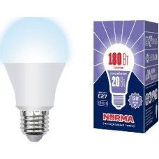 Лампа светодиодная VOLPE (UL-00004028) LED-A65-20W/DW/E27/FR/NR Форма A матовая Серия Norma 6500K