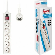Сетевой фильтр BURO 500SH-1.8-W 1.8м 5 розеток белый