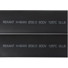 REXANT Трубка термоусаживаемая СТТК (4:1) двустенная клеевая 32,0/8,0мм, черная, упаковка 5 шт. по 1м