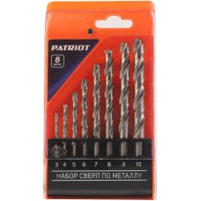 PATRIOT Набор сверл по металлу (3.0-10.0 мм, 8 шт.)