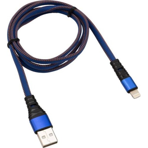 Дата-кабель REXANT (18-7053) Кабель REXANT USB-Lightning 2.4 A, 1 м, синяя нейлоновая оплетка