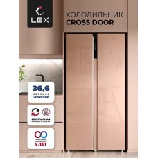 LEX Холодильник двухкамерный LSB530GLID WIND Side by Side, инверторный золотистый