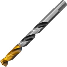 DENZEL Сверло спиральное по металлу 11 x 142мм, Р6М5, Golden Tip, многогранная заточка 718286