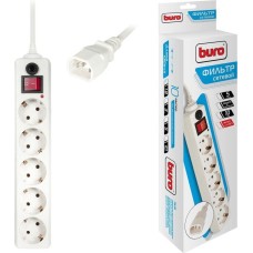 Сетевой фильтр BURO 500SH-1.8-UPS-W 1.8м 5 розеток белый
